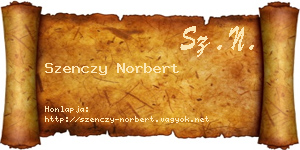 Szenczy Norbert névjegykártya