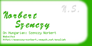 norbert szenczy business card